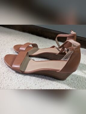 a new day Brown Wedge Sandals with Ankle Strap